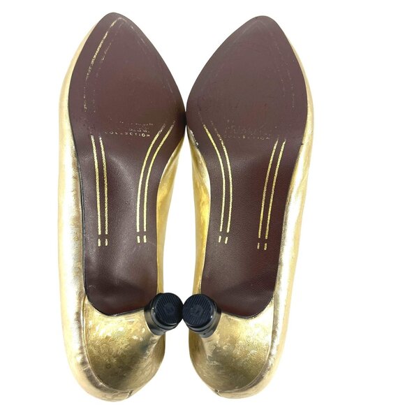 Premiere Collection Carolyn Gold Print Ballroom Dance Shoes Smooth Modern Waltz - Picture 5 of 6